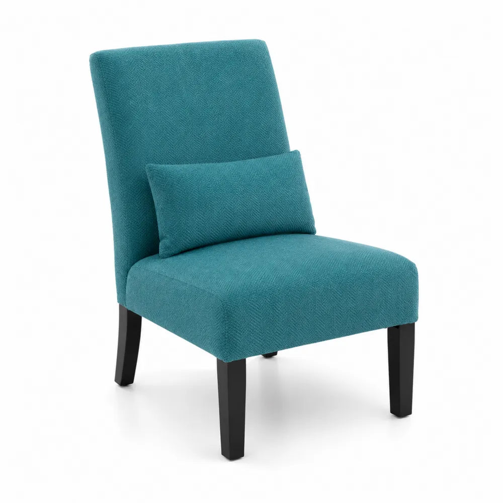 Stuhl mit Kissen Blau Polyestergewebe Hartholz