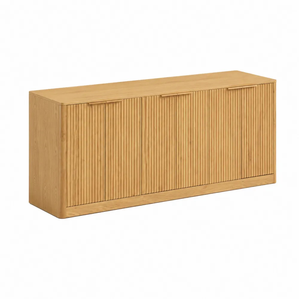 Sideboard aus Holz mit Rillenmuster 150x40x80 cm