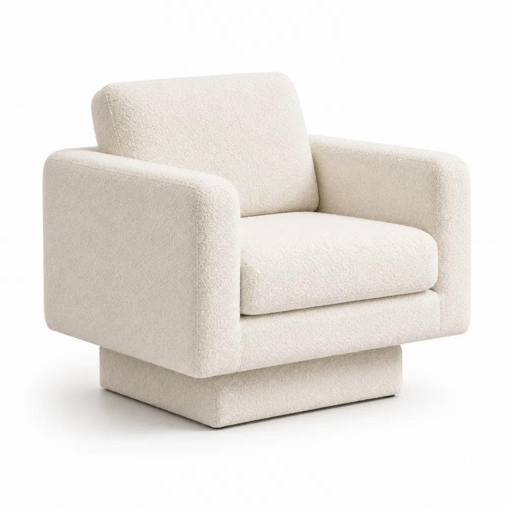 Sessel Boucl¨¦ Stoff Beige